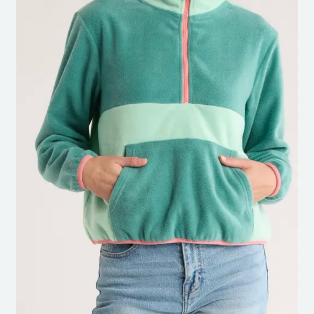 Billabong Teal and Mint Fleece Pullover